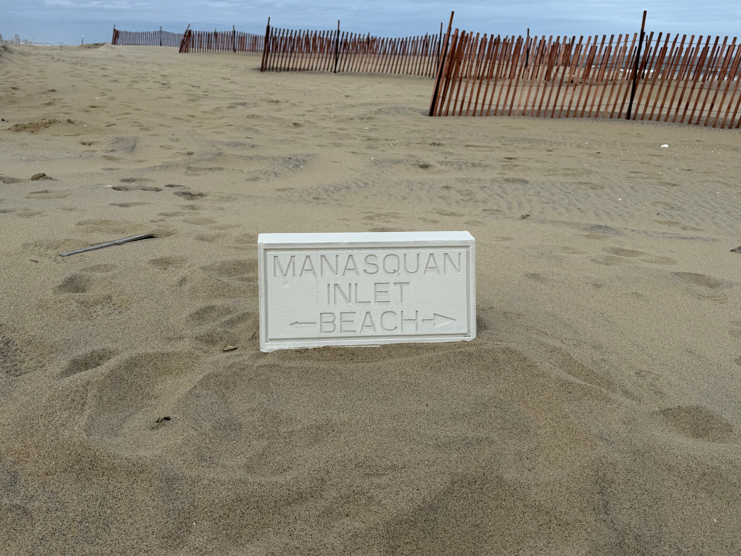Manasquan Inlet Replica Landmark Sign - white (not painted)