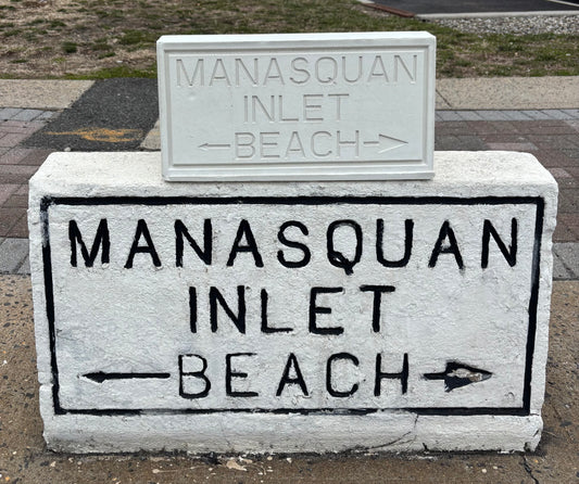 Manasquan Inlet Replica Landmark Sign - white (not painted)