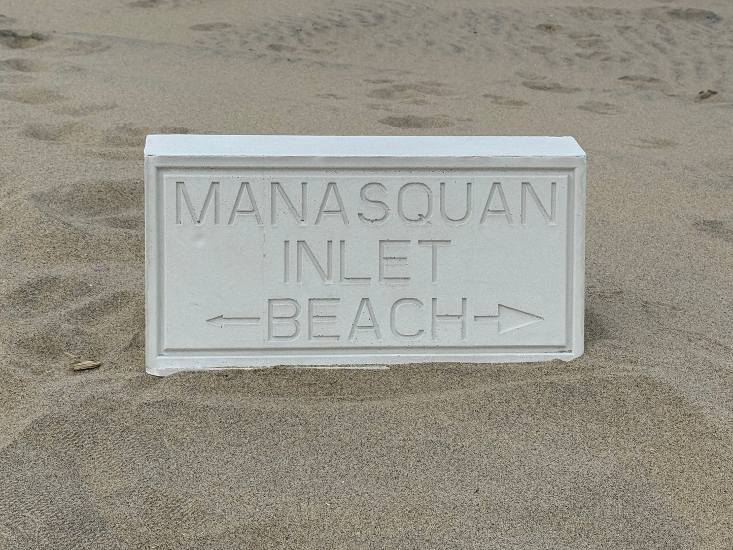 Manasquan Inlet Replica Landmark Sign - white (not painted)